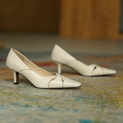Elegant Leather Heels by Elizabeth Ainsley