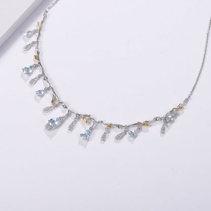 Teardrop Crystal Fringe Necklace