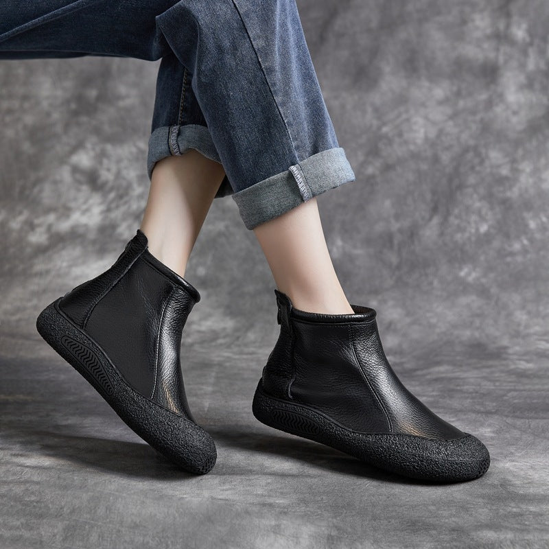 Elizabeth Ainsley Cowhide Ankle Boots - Supportive Comfort