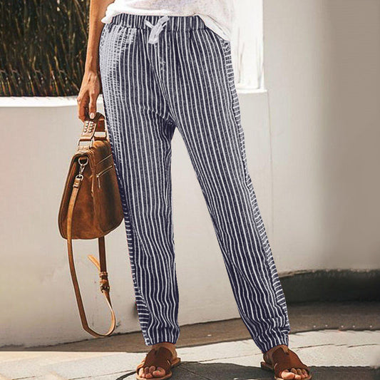 Pinterest-Inspired Elizabeth Ainsley Striped Wide-Leg Pants