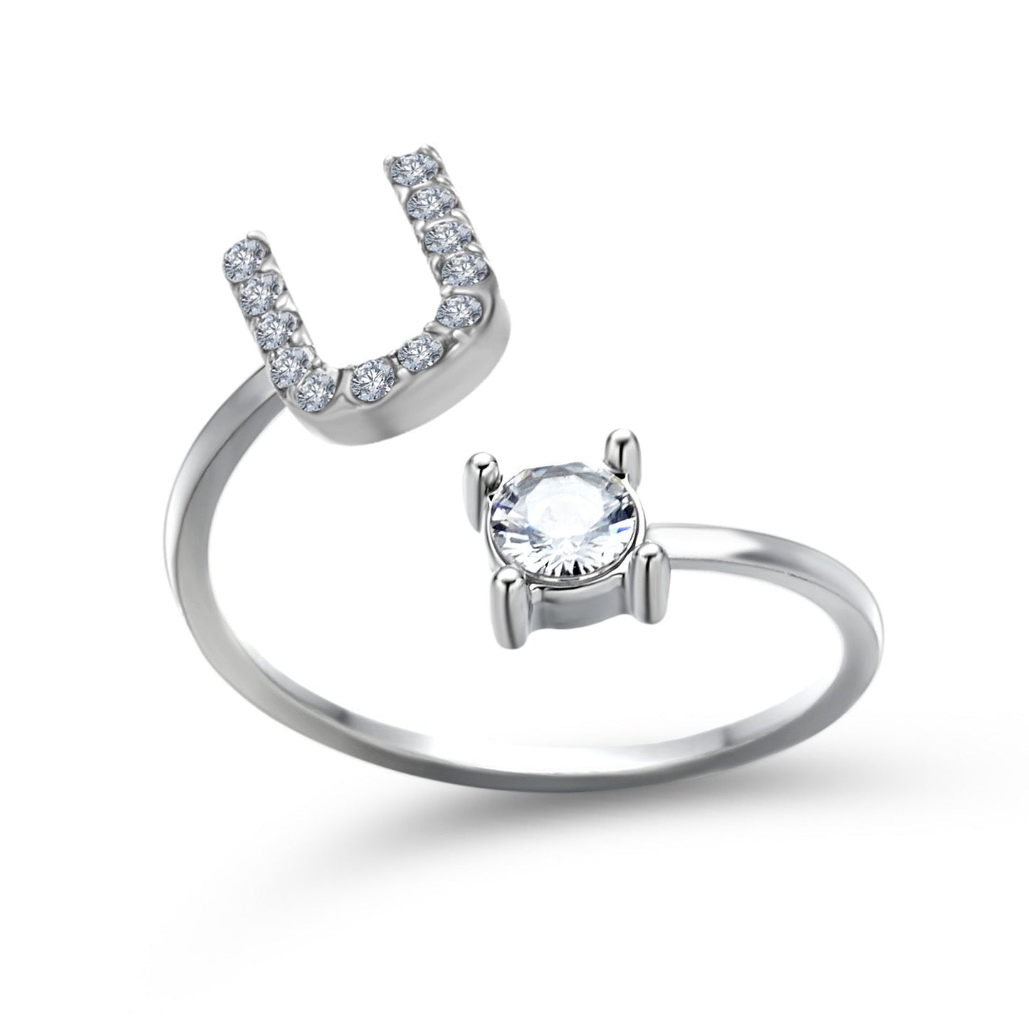 Personalized Diamond Initial Ring