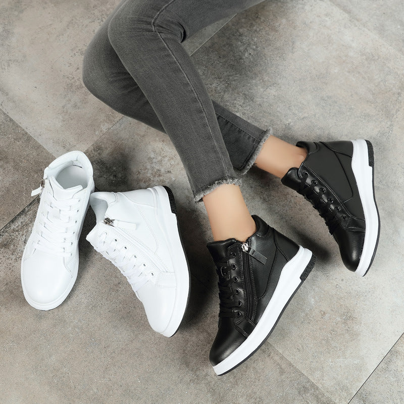 Sleek Leather Sneakers Elizabeth Ainsley Board Shoes