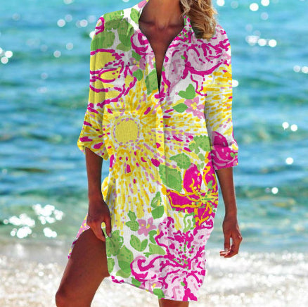 Vibrant Printed Bikini Cover Up by Elizabeth Ainsley