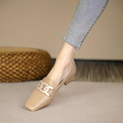 Elegant Elizabeth Ainsley Chunky Heel Loafer Pumps