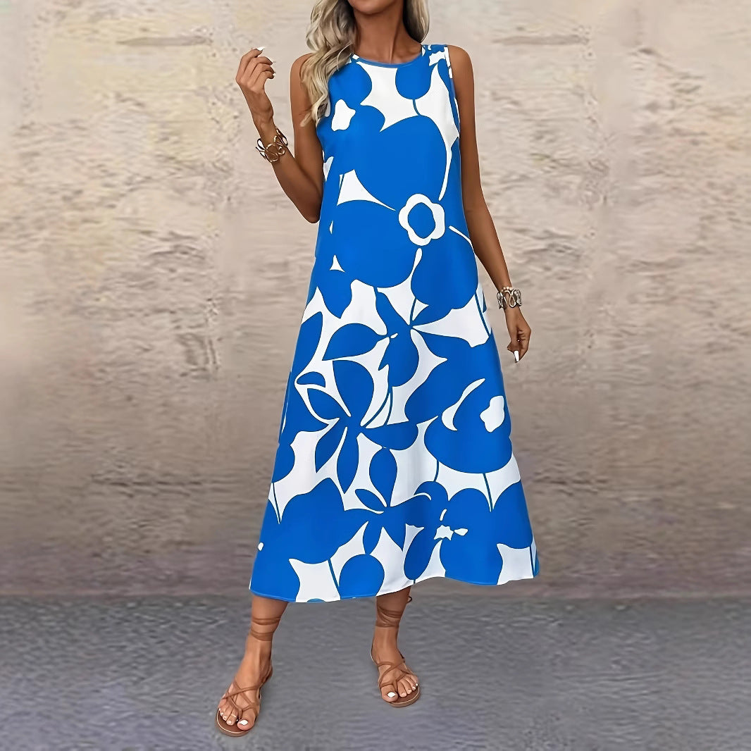 Bold Floral Elizabeth Ainsley Sleeveless Summer Dress