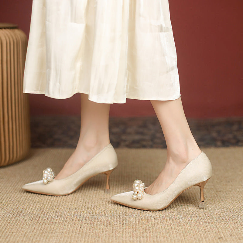 Elegant Elizabeth Ainsley Rhinestone Wedding Heels