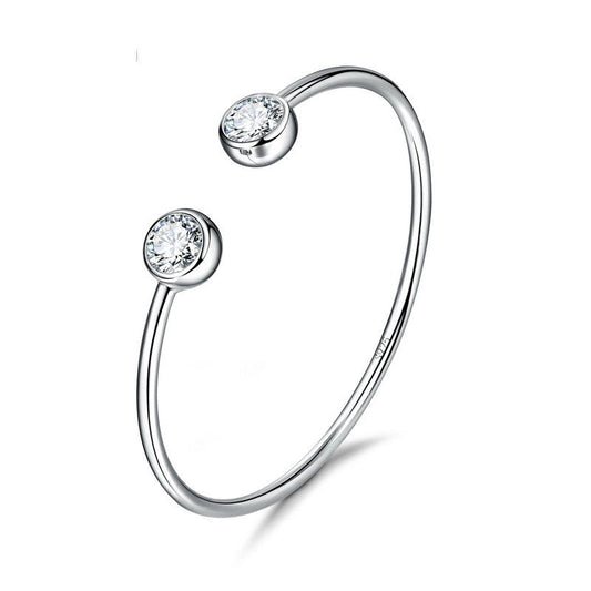 Open Cuff Bracelet with Dual Stone End Detail