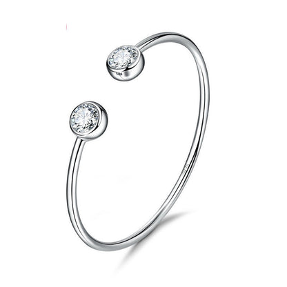 Open Cuff Bracelet with Dual Stone End Detail