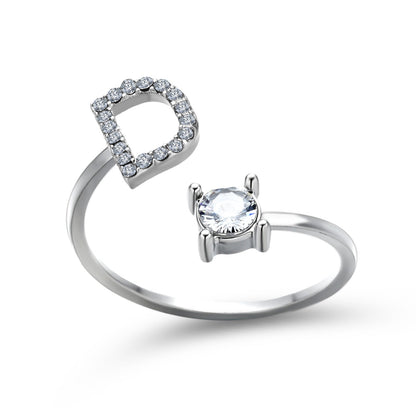 Personalized Diamond Initial Ring