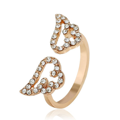 Double Heart Pavé Open Ring