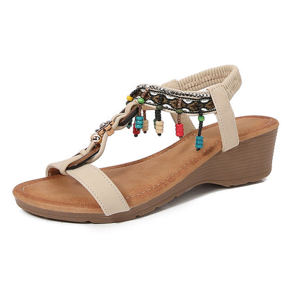 Chic Rhinestone Wedge Sandals by Elizabeth Ainsley