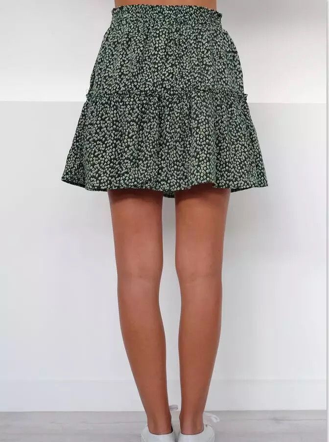 Floral Ruffle High Waist Skirt by Elizabeth Ainsley