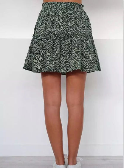 Floral Ruffle High Waist Skirt by Elizabeth Ainsley