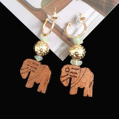 Vintage Wood Earrings Large Earrings
