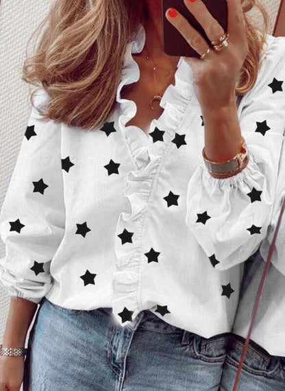 Chic Ruffled Long Sleeve Blouse by Elizabeth Ainsley