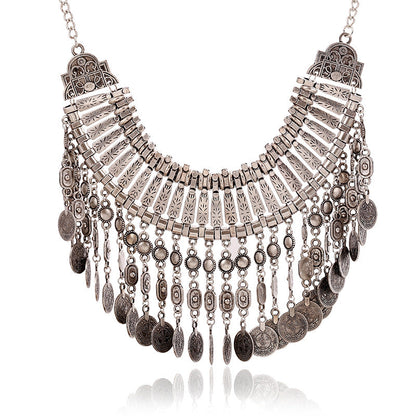 Statement Bib Necklace with Ornate Crystal Detailing