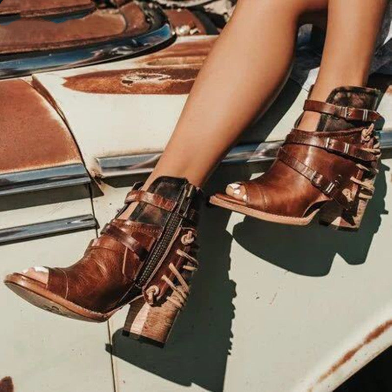 Elizabeth Ainsley Wedge Sandals - Roman Style Comfort