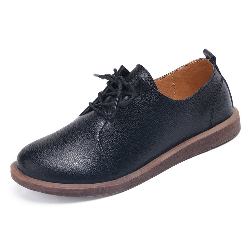 Retro Comfortable Elizabeth Ainsley Leather Lace-Up Shoes