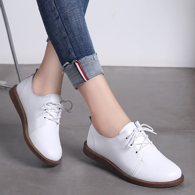 Retro Comfortable Elizabeth Ainsley Leather Lace-Up Shoes
