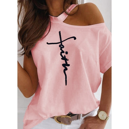 Chic Solid Short Sleeve Tee by Elizabeth Ainsley