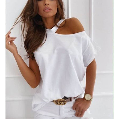Chic Solid Short Sleeve Tee by Elizabeth Ainsley
