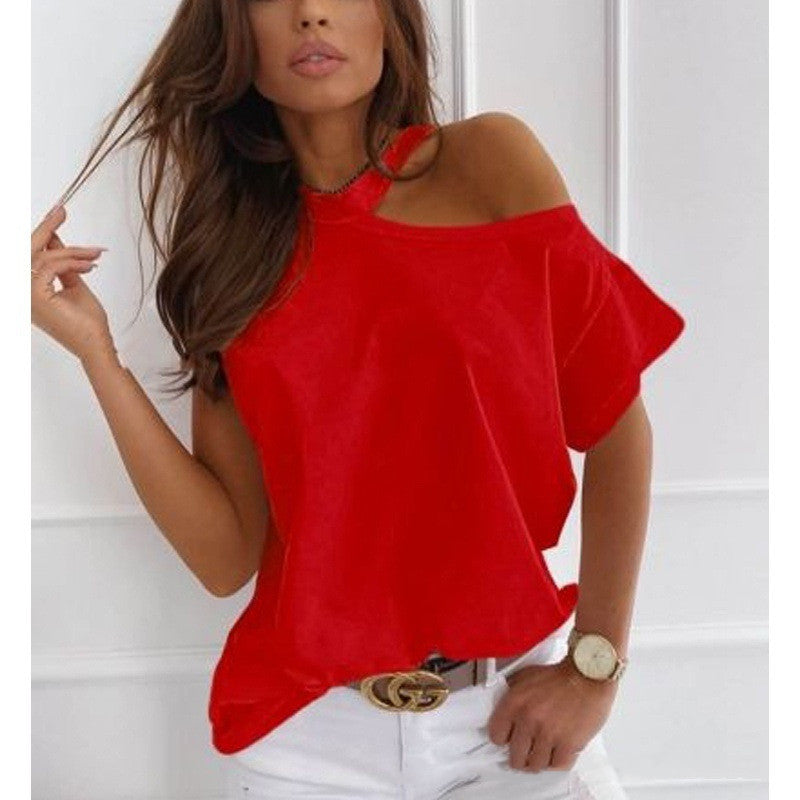 Chic Solid Short Sleeve Tee by Elizabeth Ainsley