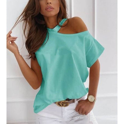 Chic Solid Short Sleeve Tee by Elizabeth Ainsley