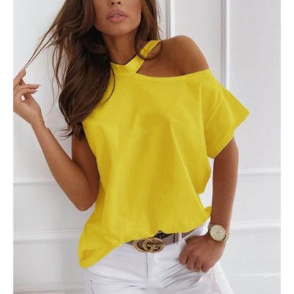 Chic Solid Short Sleeve Tee by Elizabeth Ainsley