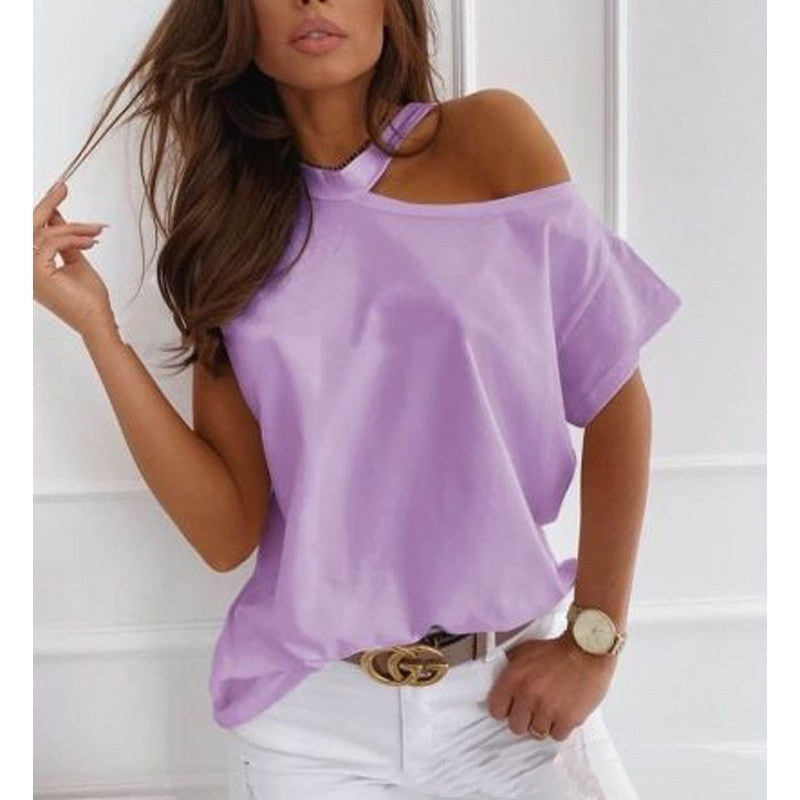 Chic Solid Short Sleeve Tee by Elizabeth Ainsley