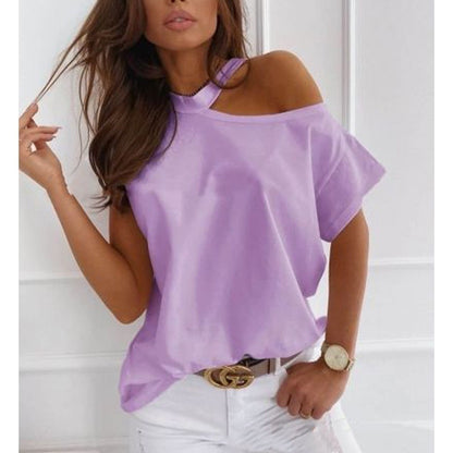 Chic Solid Short Sleeve Tee by Elizabeth Ainsley