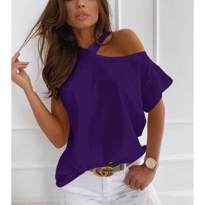 Chic Solid Short Sleeve Tee by Elizabeth Ainsley