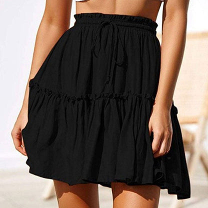 Ruffled Drawstring Mini Skirt by Elizabeth Ainsley