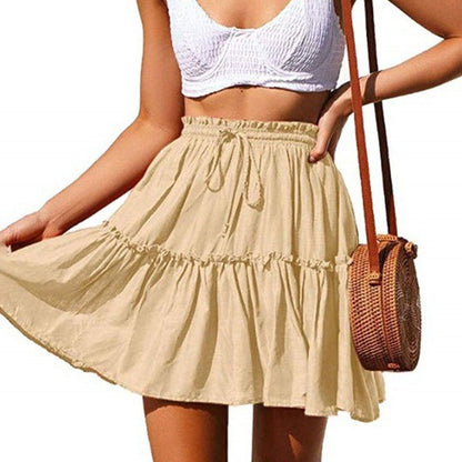 Ruffled Drawstring Mini Skirt by Elizabeth Ainsley