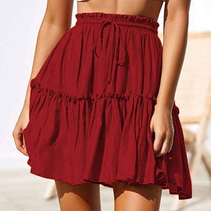 Ruffled Drawstring Mini Skirt by Elizabeth Ainsley