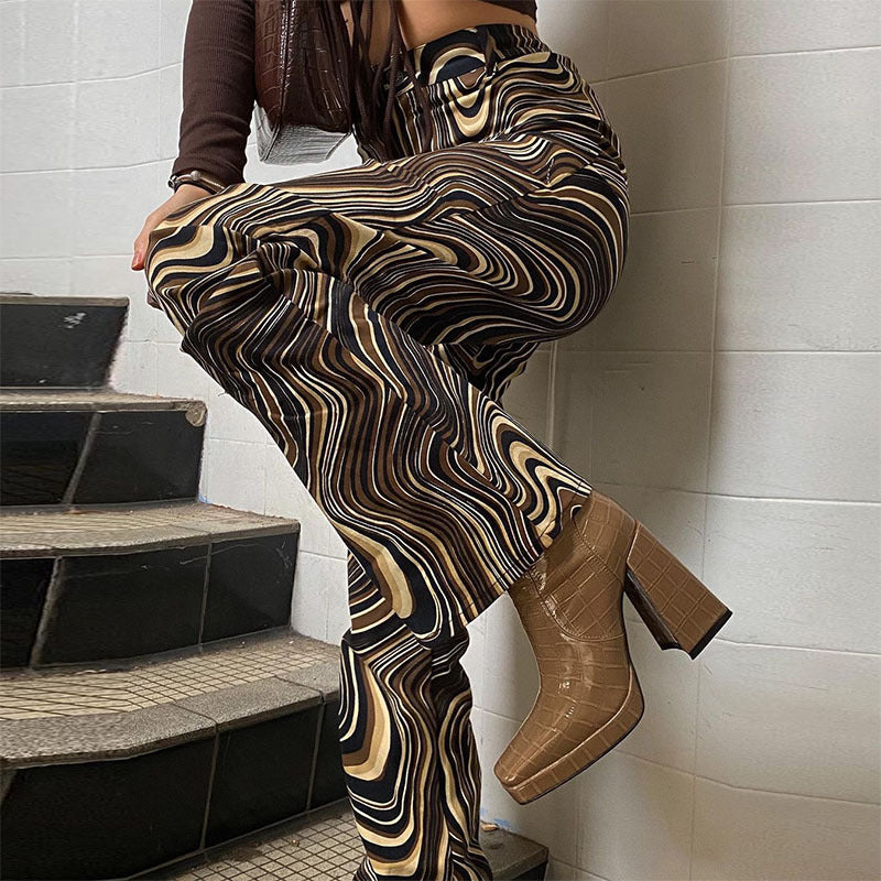 Retro Wave Elizabeth Ainsley High-Rise Straight Pants