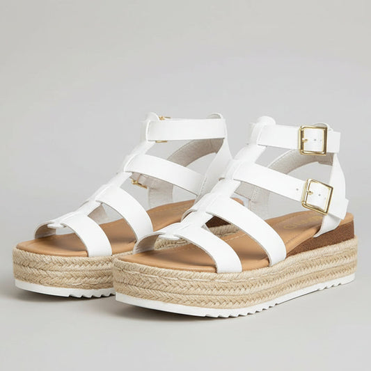 Chic Platform Elizabeth Ainsley Cross Strap Sandals