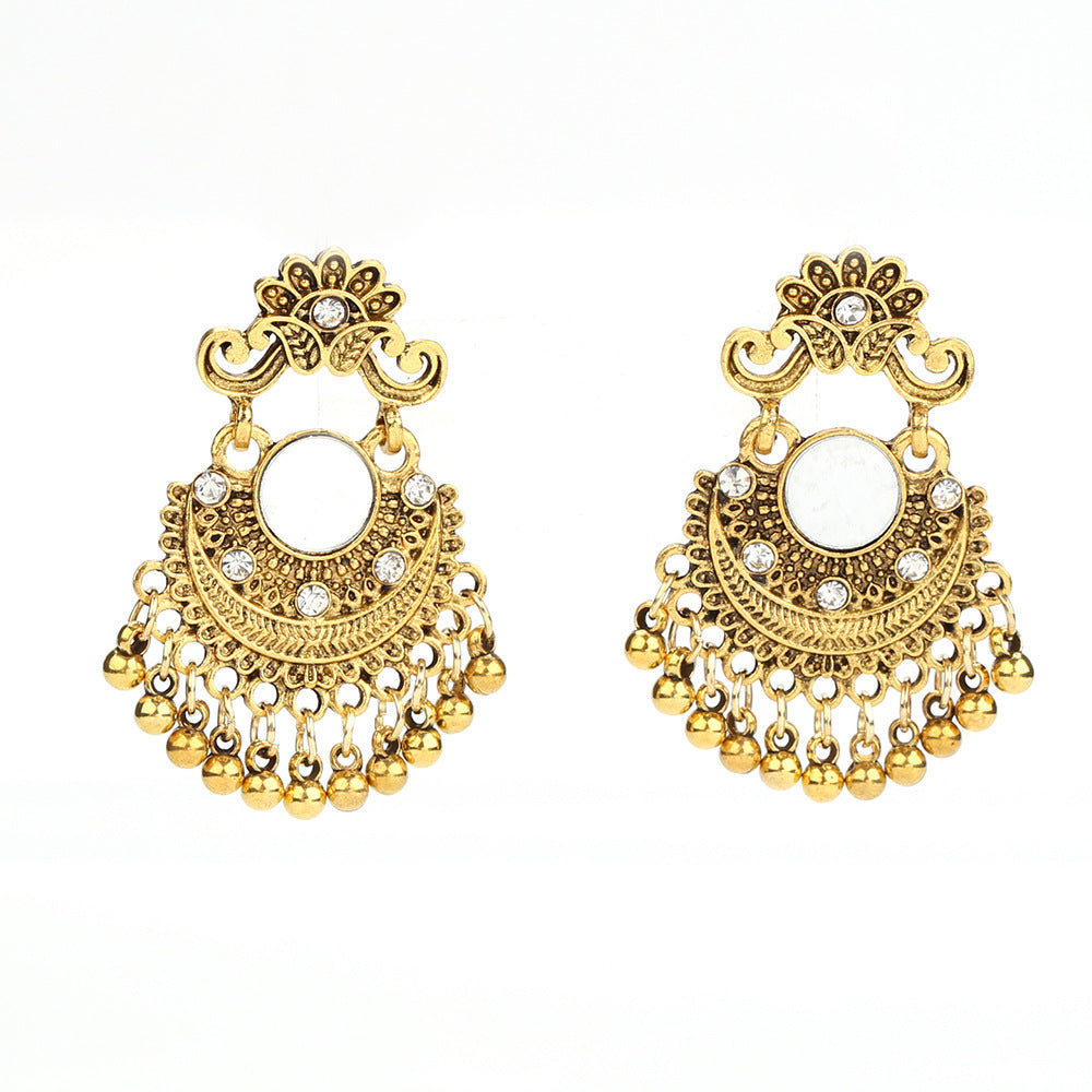 Vintage Bell Tassel Earrings with Intricate Boho Detailing