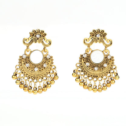 Vintage Bell Tassel Earrings with Intricate Boho Detailing