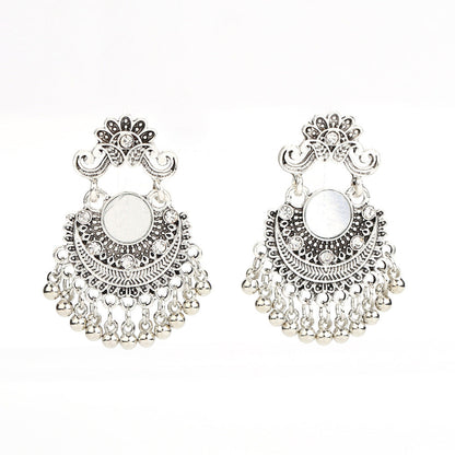 Vintage Bell Tassel Earrings with Intricate Boho Detailing
