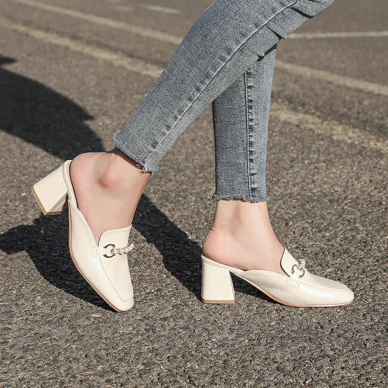 Chic Pinterest-Inspired Elizabeth Ainsley Block Heel Mules