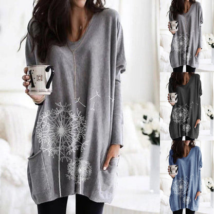 Printed Dandelion Elizabeth Ainsley Long Sleeve Blouse