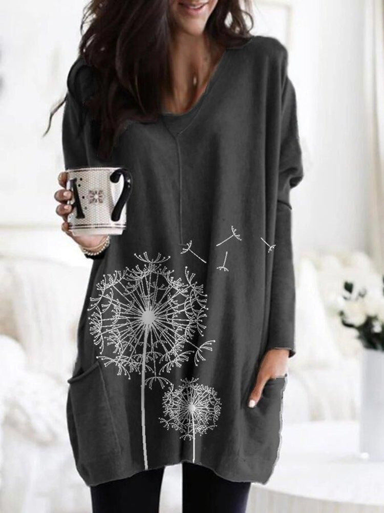 Printed Dandelion Elizabeth Ainsley Long Sleeve Blouse