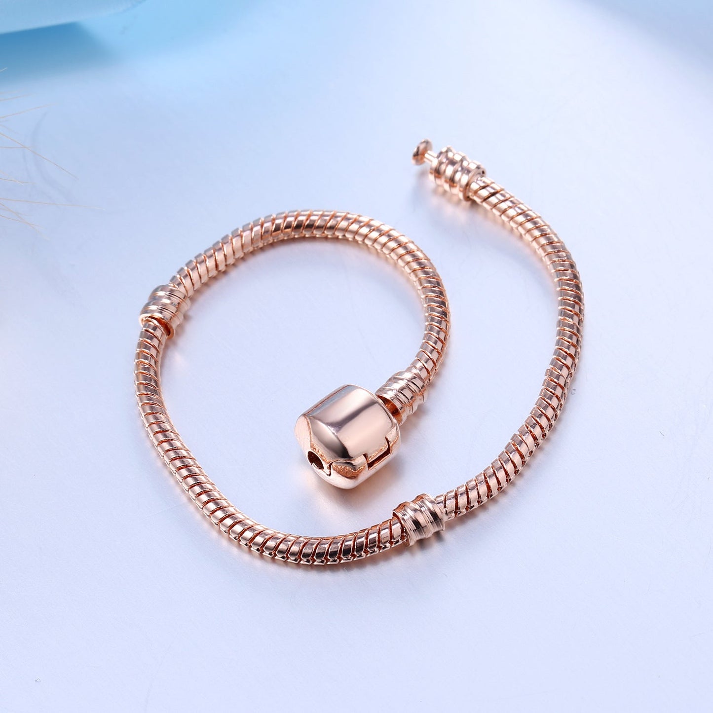 Flexible Charm Bracelet with Central Faceted Stone Detail