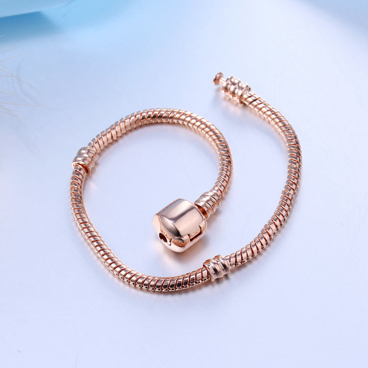 Flexible Charm Bracelet with Central Faceted Stone Detail