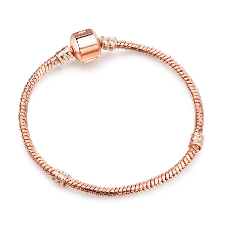 Flexible Charm Bracelet with Central Faceted Stone Detail