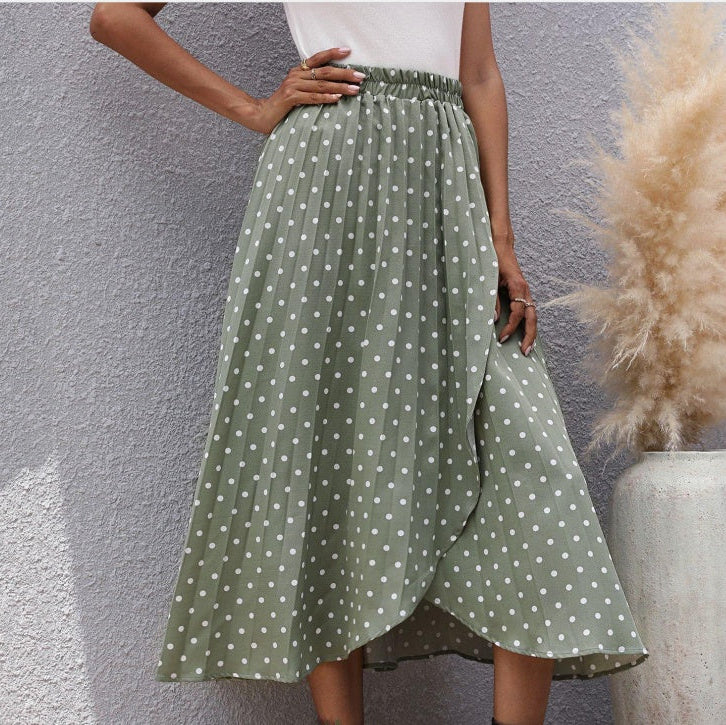 Pinterest-Inspired Elizabeth Ainsley Chiffon Polka Dot Skirt