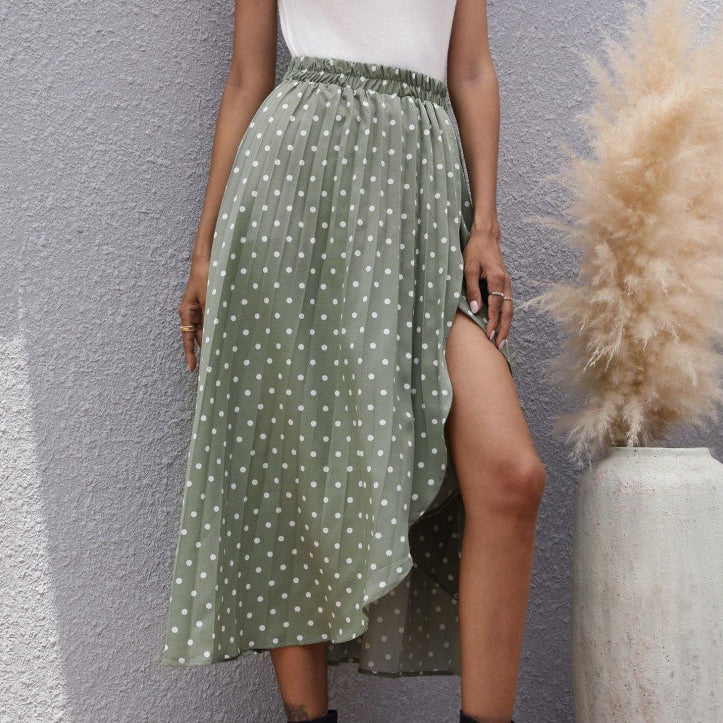 Pinterest-Inspired Elizabeth Ainsley Chiffon Polka Dot Skirt