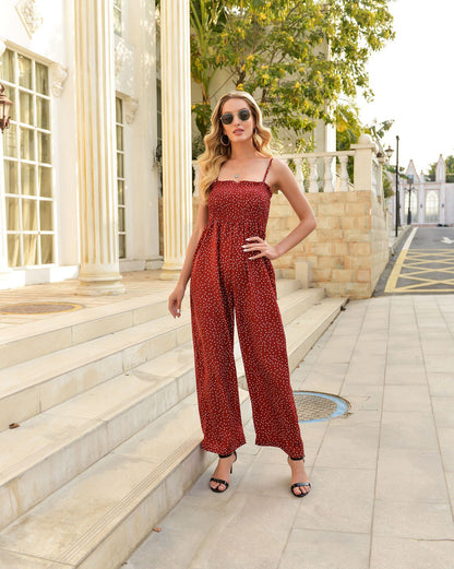 Chic Polka Dot Elizabeth Ainsley Wide-Leg Jumpsuit