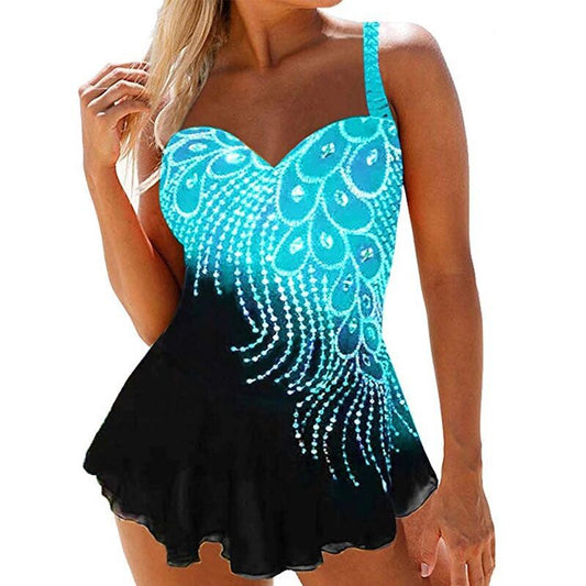 Glam Feather Print Elizabeth Ainsley Bikini Swimsuit