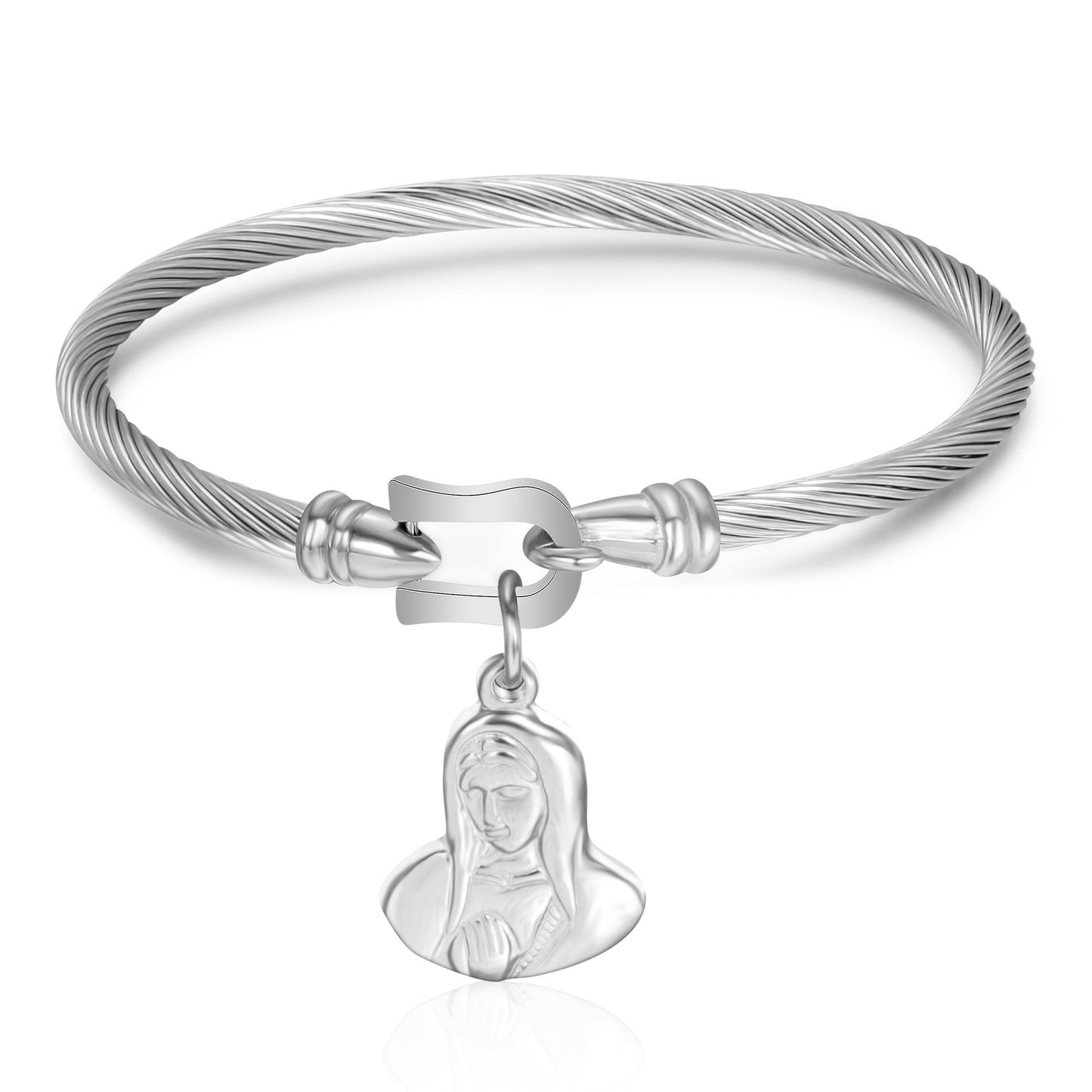 Cable-Style Charm Bracelet with Sculpted Pendant Detail